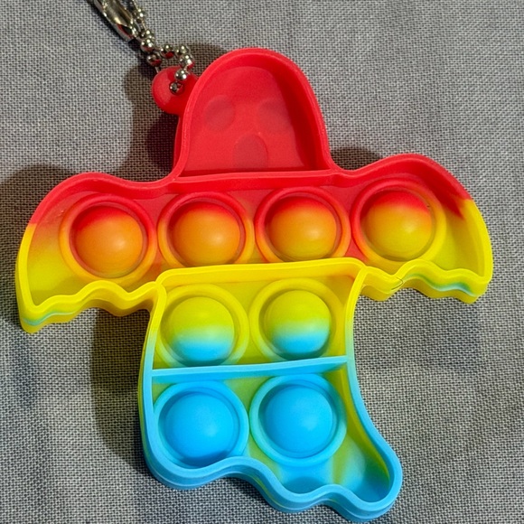 Colorful Pop Fidget Keychain Set - Picture 2 of 7
